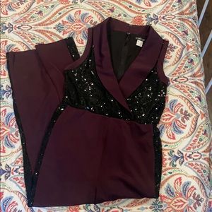 Venus sequin tuxedo jumpsuit